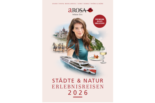 Dekorative Abbildung - Katalog ARosa Flusskreuzfahrten 2026 - Douro -  Rhein, Main, Mosel - Seine - Donau - Rhone & Saone